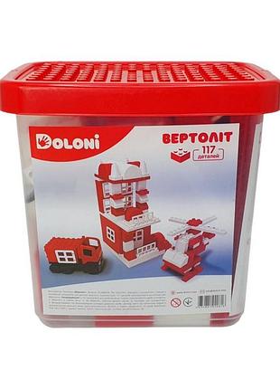 Конструктор "вертолет" 013888/08 в пластиковом боксе, 117 деталей