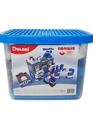 Конструктор "полиция" 013888/02 в пластиковом боксе, 231 деталь