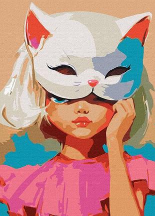 Картина по номерам девушка с маской 50*50 см идейка kho 8541