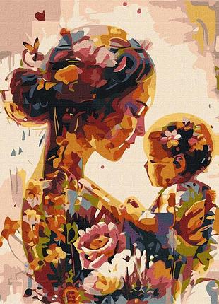 Картина за номерами люди. дівчина з дитиною 40*50 см ідейка kho 8554