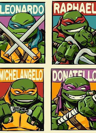 Картина по номерам герои кино. черепашки ниндзя 40*50 см оригами lw 3509