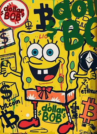 Картина по номерам герои кино. спанчбоб арт. 40*50 см оригами lw 3525