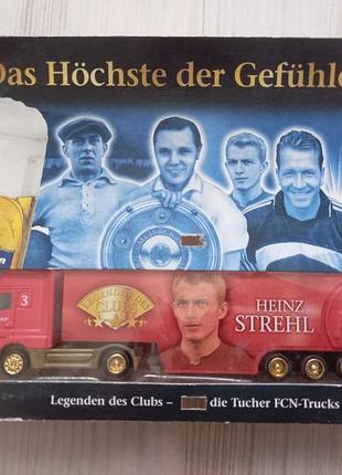 Коллекционный грузовик с полуприцепом heinz strehl - mb actros -масштаб 1/87