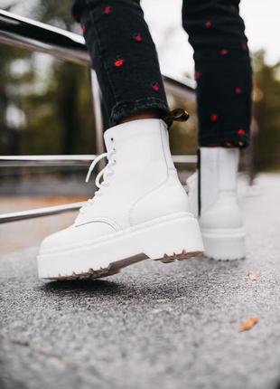 Женские ботинки dr.martens jadon mono white | зима.2 фото