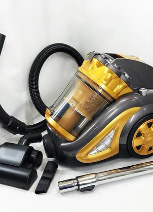 Пилосос для сухого прибирання з турбощіткою domotec ms-4408 3600 вт без мішка колбовий циклонний для дому контейнерний