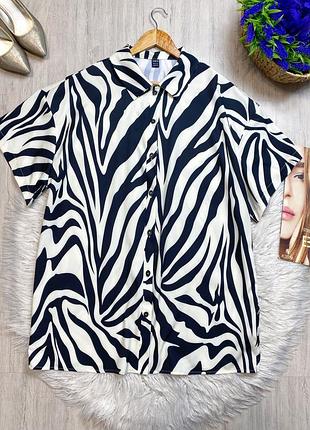 Блуза сорочка стан нової /зебра / вільного крою