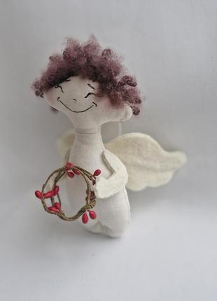 Ангел текстильный с веночком