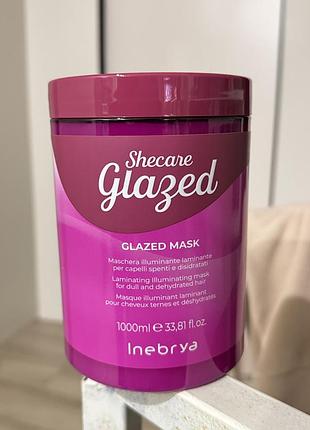 Маска для блиску волосся shecare glazed mask з ефектом ламінування, 1000