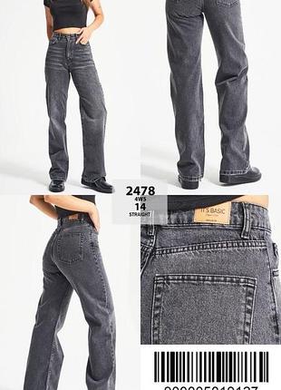 Накладний платіж ❤ it's basic straight турецькі джинси на високій посадці