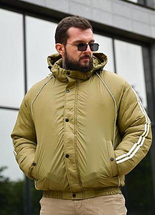 Зимова чоловіча куртка line олива пп8092(k6 10 - 01)