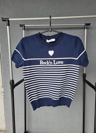 В'язана футболка поло нова у смужку