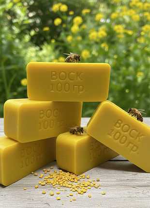 Пчелиный воск очищенный, брусок 100 г – для свечей, отливок и обрядовой работы