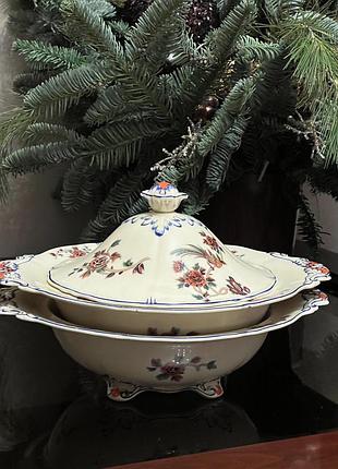 Глибока тарілка + супниця з кришкою,  набір royal venton ware