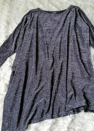 Сукня туніка з люрексом мереживні укорочені рукавчики одне відкрите плече носиться на косу розмір підійде від п'ятдесят другого до п'ятдесят четвертог