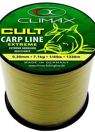 Жилка climax сult carp extreme line 0,30mm 7,2kg mattolive 1/4 lbs (1000m)