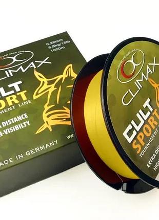 Жилка climax сult сarp sport yellow 0,25mm 5,8kg (1000m)