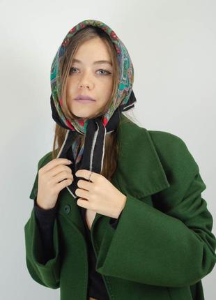 Kreier квадратный винтажный шерстяной платок из шерсти, косынка3 фото