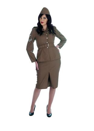 Карнавальный маскарадный костюм девушки-солдата военный времен второй мировой войны halloween хэллоуин новогодний s fan shack