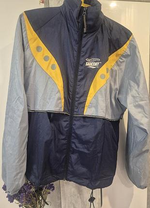 Куртка вітровка saucony vintage windbreaker track jacket mens medium m dave scott