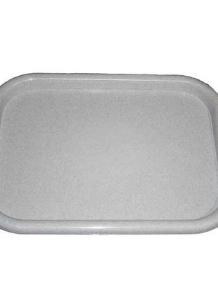 Поднос 445х325х20мм пластиковый прямоугольный серый тм магия пласт