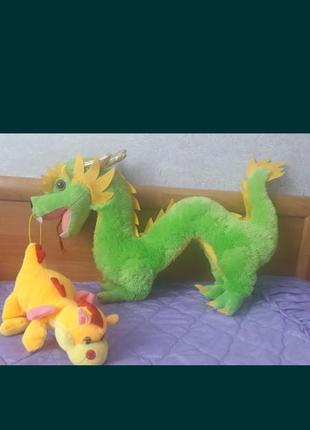 М'яка іграшка "королівський дракон" жовтий1 фото
