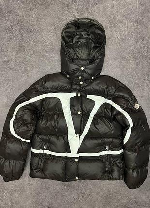 Valentino x moncler puffer jacket black white