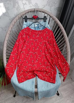 Джемпер лонгслив новогодний красный tu