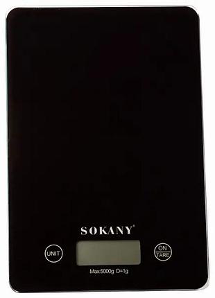 Ваги для кухні sokany до 5 кг електронні на батарейках чорні lugi sk-19027b