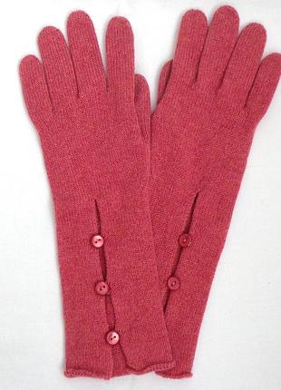 Жіночі довгі кашемірові рукавички в'язані подовжені