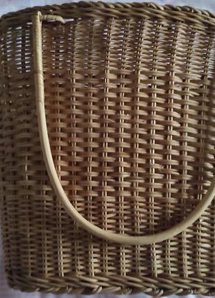 Сумка солом'яна з ручками/ жорстка, трапецевидна