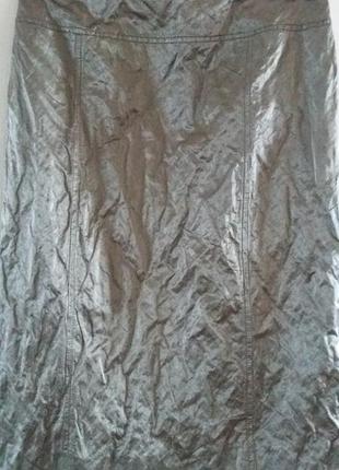 Сіра срібляста спідниця міді розмір l/48.