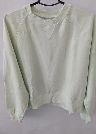 Свитшот для девочки zara, 13,14,164,хлопок,кофта,зара,светл зеленый,овезсайз,реглан,манжет,лонгслив,широкий,свободный,салатовый,манжет,короткий