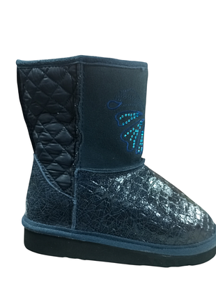 Угги кожаные с натуральным мехом для девочки