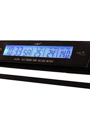 Автомобильные часы с датчиком температуры и вольтметром vst-7013v