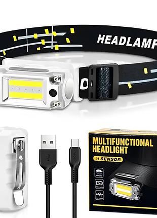Налобный фонарь с сенсорным датчиком и магнитом, bl t133