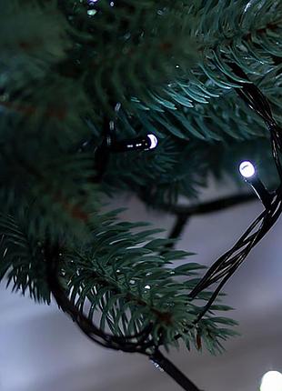 Светодиодная гирлянда от сети, 26м, 400led, на черном проводе, холодный белый
