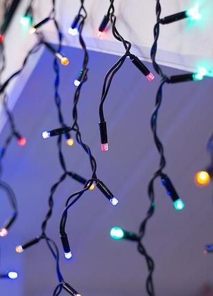 Гирлянда бахрома, от сети, 5 м, 120led, мультицветной