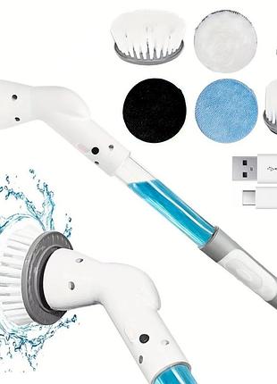 Електрична щітка для прибирання з usb + 6 насадок, cleaning brush