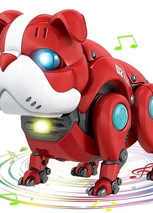 Інтерактивна іграшка собака бульдог, на батарейках, 13 см, mecha dog r11