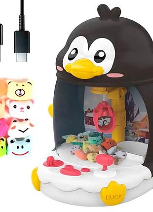 Игровой автомат с игрушками пингвин (33×29×26 см), от usb и батареек