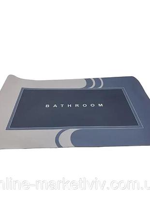 Килимок для ванної вологопоглинаючий 80х50см, синій bathroom
