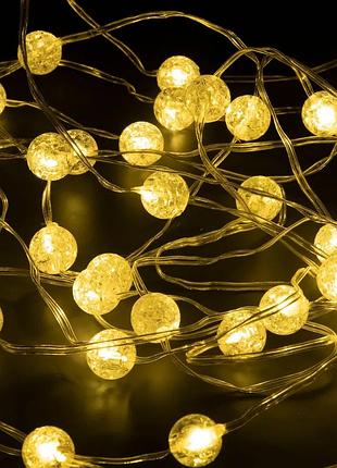 Гирлянда лампочки от usb, 5м, 50led, теплый белый