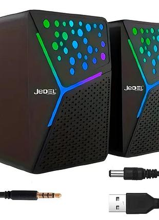 Акустическая система с rgb подсветкой, 6вт, usb, jedel s554