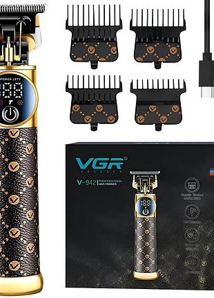Аккумуляторная машинка для стрижки +4 насадки, от usb, vgr v-942