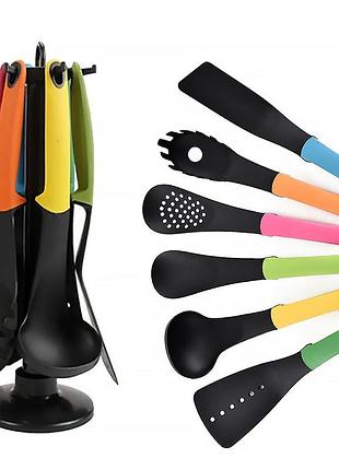 Набір кухонного приладдя kitchen cutlery sets на підставці 6 предметів
