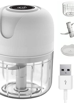 Кухонный мини измельчитель для продуктов, 250мл, от usb, белый