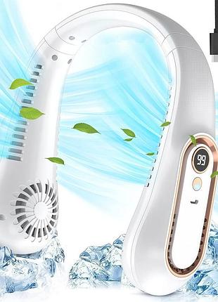 Акумуляторний вентилятор на шию з led дисплеєм та usb, l28