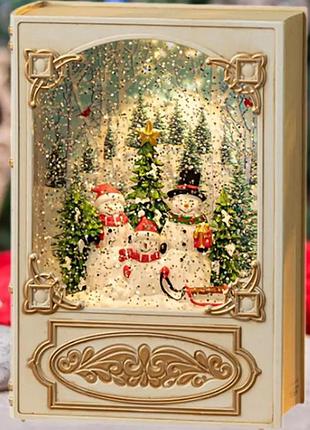 Музыкальный ночник новогодний рождественская книга 19,1×13,2см, от usb, wdl-24023а