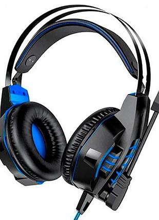 Наушники игровые проводные с микрофоном, ims-e1007, синий