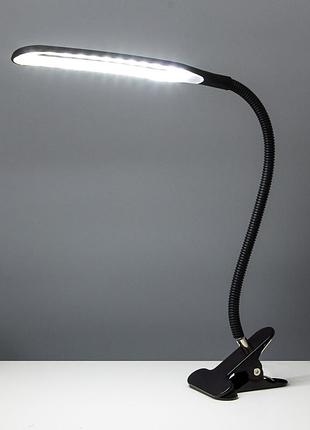 Настільна led лампа на прищіпці, чорна.
